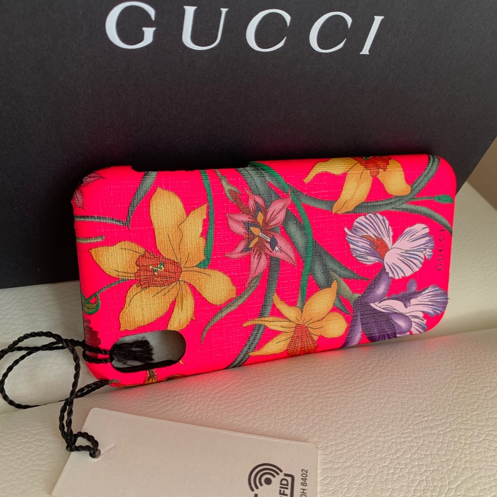 💗NWT Gucci IPhone X/Xs Case Pink Flower - Picture 2 of 5